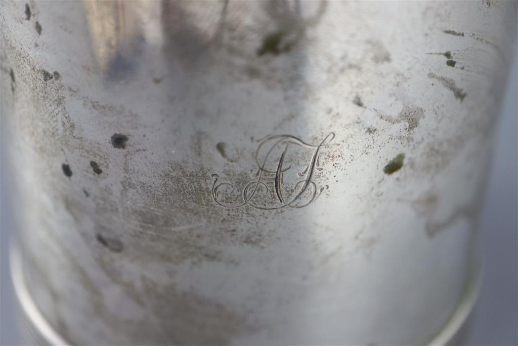 An early 19th century Anglo-Indian silver tankard, (inscription inside)